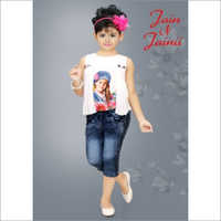 Kids Top And Denim Capri Pant Gender: Girls