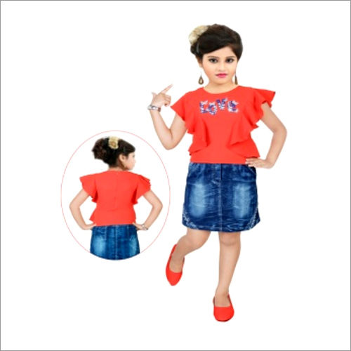 Kids Top And Denim Skirt Gender: Girls