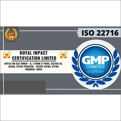 GMP ISO 22716:2007 Certification Services By ROYAL IMPACT CERTIFICATION LTD