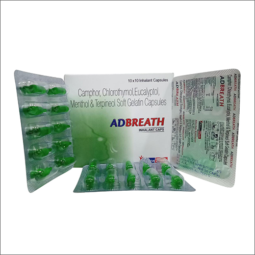 Camphor Chlorothymol Eucalyptol Menthol and Terpineol Soft Gelatin Capsules - Soft Gelatin Green Color Respiratory Relief Easy to Use Fast Acting
