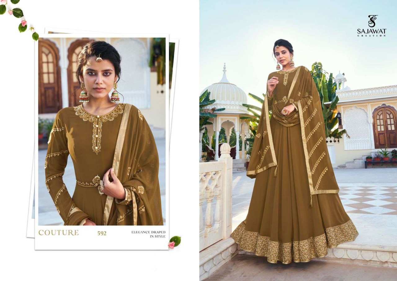 Mandora Vol  2 Designer Faux Georgette Gown Catalogue