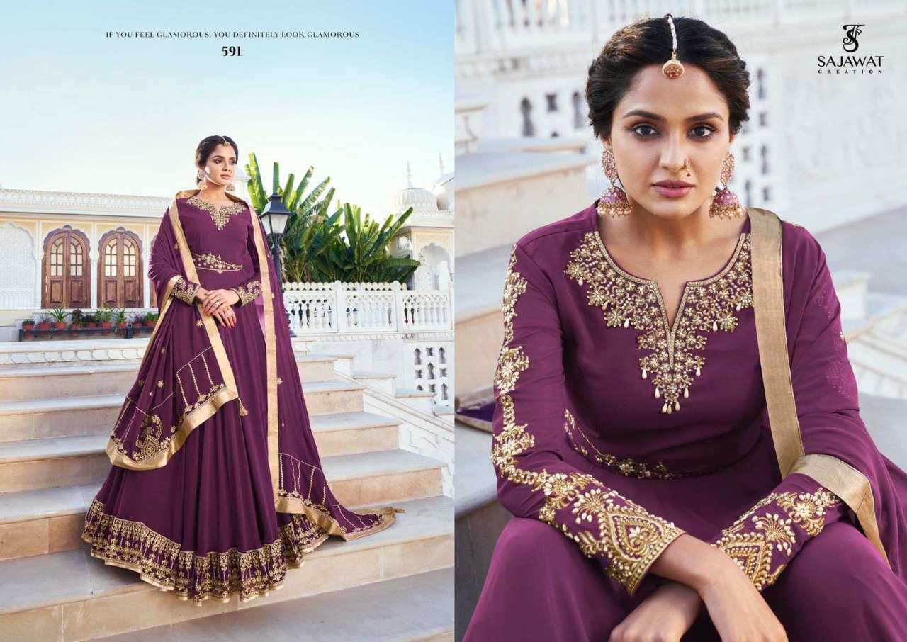 Mandora Vol  2 Designer Faux Georgette Gown Catalogue