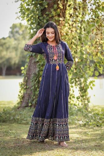 Cotton  05 Designer Size Set Gowns Catalogue Set