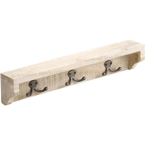 Wood Wooden Wall Hooks 3 Hooks