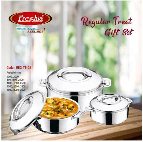 Round Stylo Stainless Steel Hot Pot With Lid 