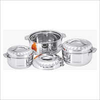 3 pieces Stainless Steel Lexi Treat Designer Lid with Double Gouted Bowl Gift Set