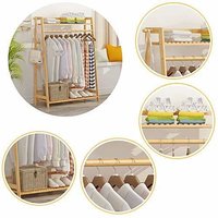 Bamboo DIY Garment Coat Clothes Rack (100 x 140 cm)