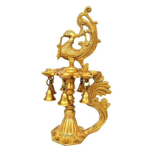 Bird Figure Brass Metal Pooja Ghar Oil Lamp By Aakrati