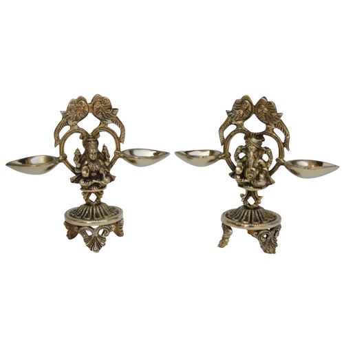 Brass Laxmi Ganesh table diay ethnic metal craft table showpiece