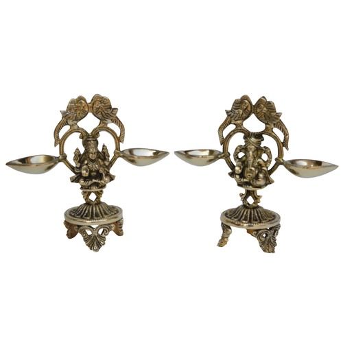 Brass Laxmi Ganesh table diay ethnic metal craft table showpiece