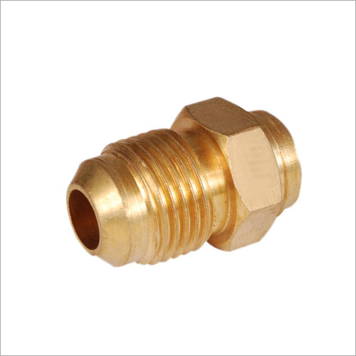 Brass Flare Union - Brass Material, Various Sizes Available - Polished Golden Finish, 45 Degree Flare Connectors