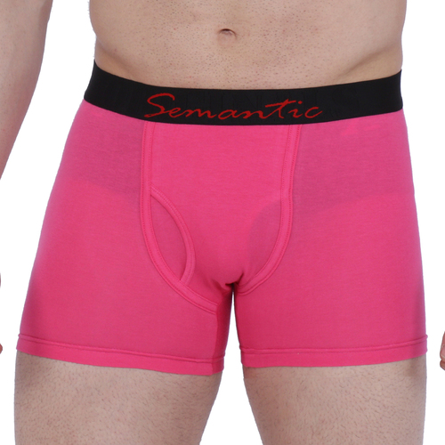 SEMANTIC COTTON-ELASTANE PINK TRUNKS WITH FLY