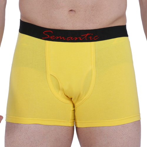 SEMANTIC COTTON-ELASTANE YELLOW TRUNKS WITH FLY