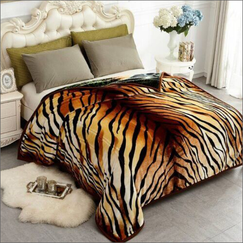 Tiger Print Mink Blankets
