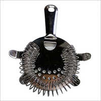 Stainless Steel Cocktail Bar Strainer - Medium Size, Silver Color | 4 Prong Design With Tight Coiled Springs For Precision Pouring