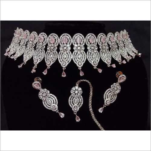 American Diamond Choker Necklace Set