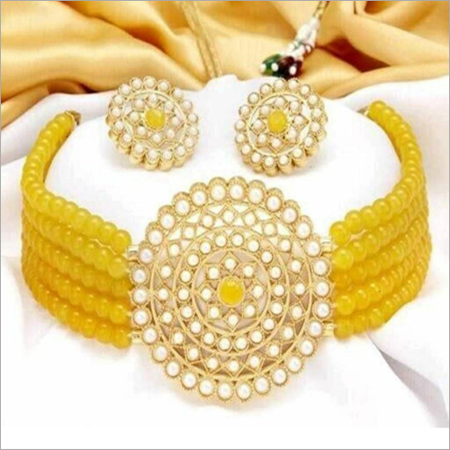 Yellow Color Choker Set