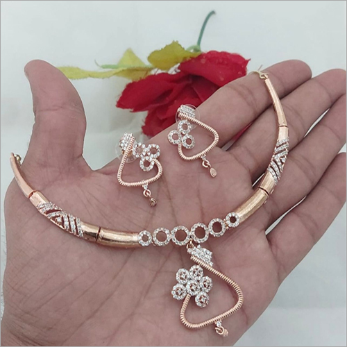 Designer Rose Gold Necklace Set
