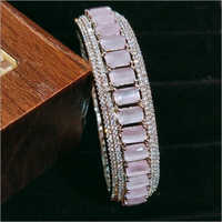 CZ Openable Rhodium Plated Bracelet