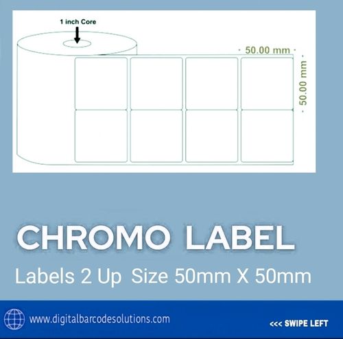 Gray Barcode Label Sticker - 2 X 2 Inches - 50Mm X 50Mm Chromo Labels