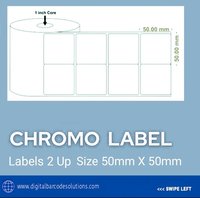 Gray Barcode Label Sticker - 2 X 2 Inches - 50mm X 50mm Chromo Labels