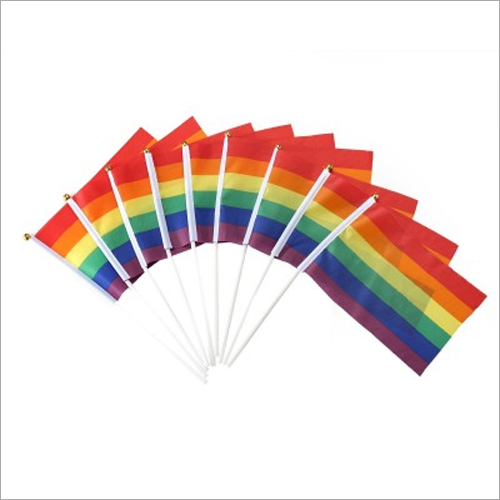 Plastic Rainbow Pride Stick Flag