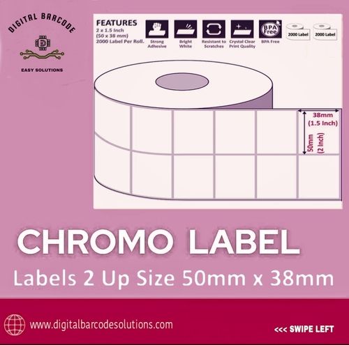 Gray Barcode Label Sticker - 2 X 1.5 Inches - 50Mm X 38Mm