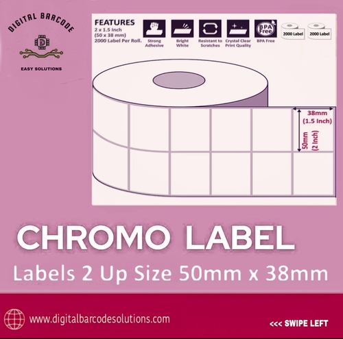 Barcode Label Sticker - 2 x 1.5 inches - 50mm x 38mm