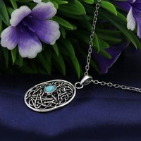 925 Sterling Silver Airzona Turquoise Wire Work Boho Necklace