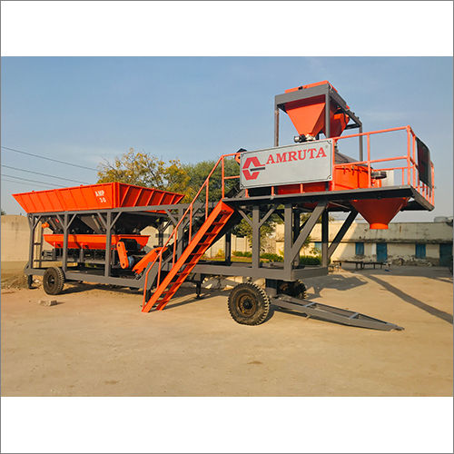 Pan Mixer Type Mobile Concrete Batching Plant Discharging Height: 2.1 Mtr