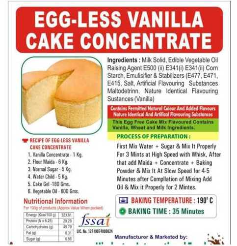 eggless vanila cake concentrate