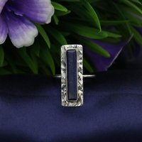 925 Sterling Silver Lapis Hammered Bezel Ring