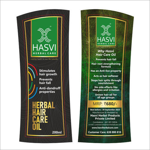 Hair Care Oil Color Code: Green