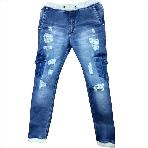 Mens Blue Rugged Denim Jeans