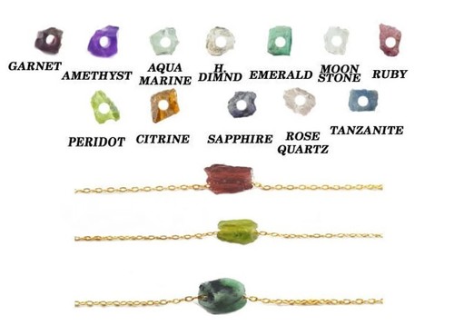 Raw Birthstone Drill Hole Beads - 3 mm Gemstone with Drill Loose Gemstone Making Necklace Pendant