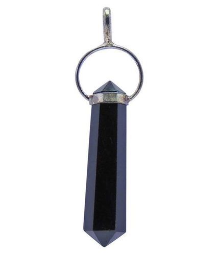 Black Agate  Double Point Pendant