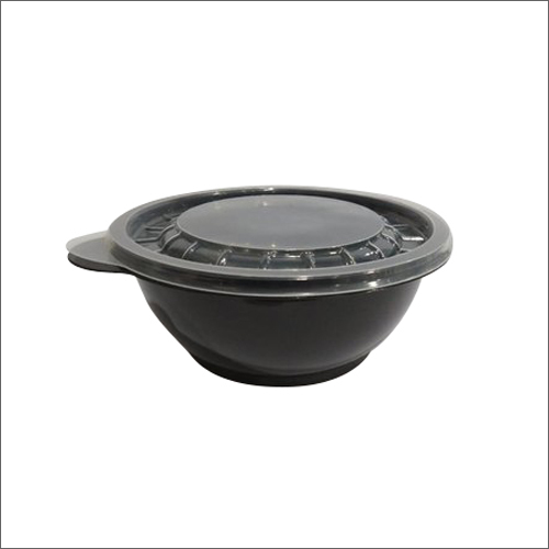 750ml Plastic Rice Bowl Black Body With Lid