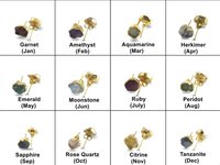 Raw Stud Earrings - Size 8-10mm Crystal Raw Earrings - Gold Raw Stud Earrings - Birthstone Earrings - Earrings Stud Prong Gift for Women