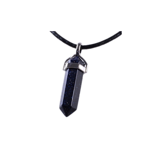Blue Gold stone  Double  Point Pendant