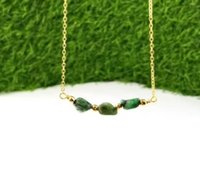 Natural Raw Emerald Necklace Healing Raw Crystal Necklace Birthday Gift for Her June Birthstone Necklac