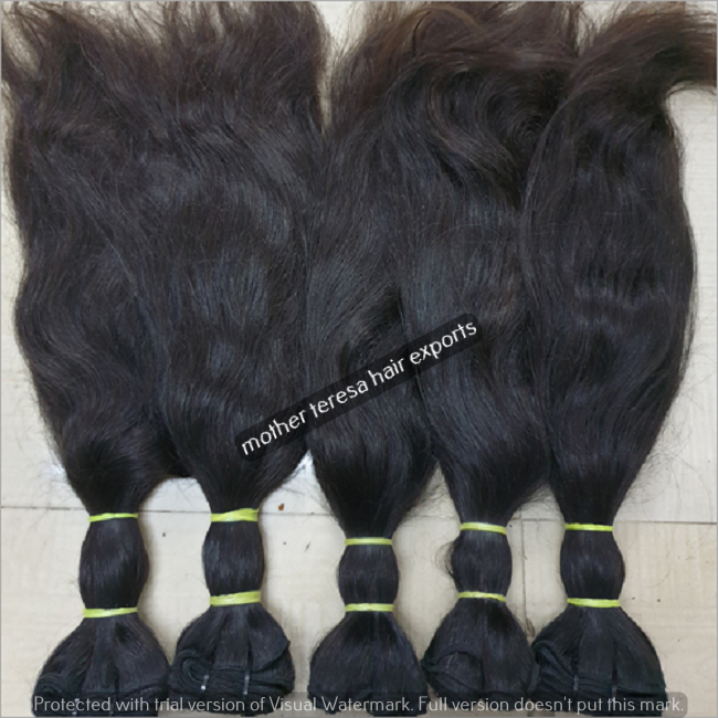 High Grade Single Drawn Indian Bulk Human Hair