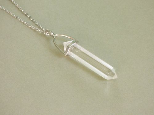 Crystal (Clear Quartz) Double Point Pendant