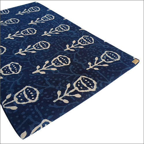 Cotton Blue Dabu Print Fabric