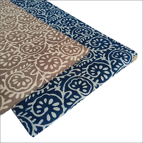 Cotton Blue Dabu Printed Fabric
