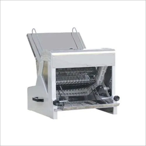 Commercial Bread Slicer - Stainless Steel, Semi Automatic | Electric Power Source, Sleek Silver Finish