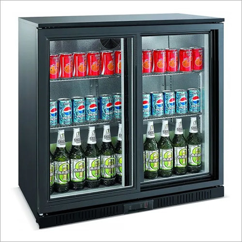 Silver Commercial Double Door Back Bar Cooler