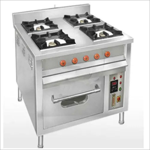 Commercial SS Four Burner Range With Oven