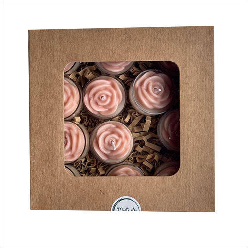 Pink Flower T Light Candles