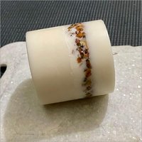 White Stone Pillar Candle