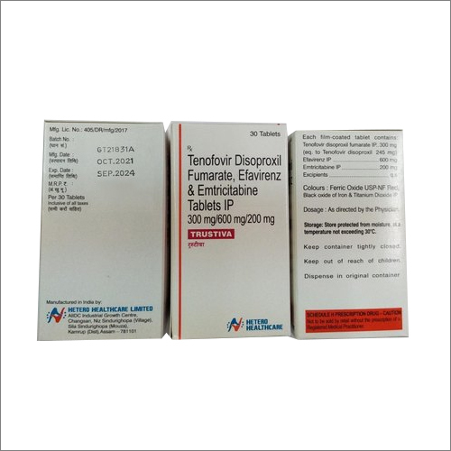 Tenofovir Disoproxil Fumarate 300mg Efavienz 600mg And Emtricitabine Tablets IP 200mg